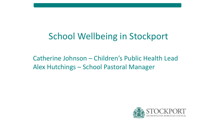 school wellbeing in stockport
