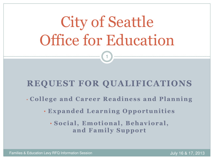 city of seattle office for education