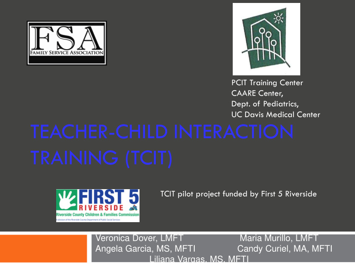 teacher child interaction training tcit