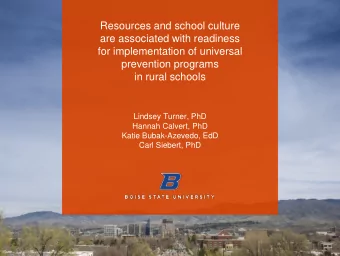 Resources and school culture  are associated with readiness  for implementation of universal