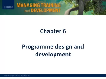 Chapter 6  Programme design and  development  Lets Recap  Chapter 2:  Chapter 3:  Chapter 1: