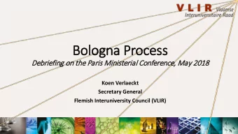 Bolog  ogna  a Proce  ocess  Debriefing o  on th  the P  Paris Ministerial Conference  ce, M  May 2