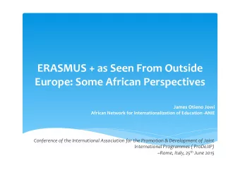 ERASMUS  +  as  Seen  From  Outside   Europe:  Some  African