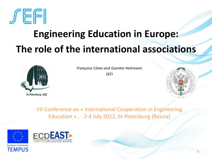 fran oise c me and guenter heitmann sefi vii conference