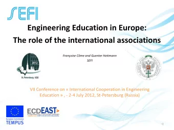 Franoise Cme and Guenter Heitmann  SEFI VII Conference on  International Cooperation in