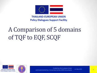 of TQF to EQF, SCQF  Logo  Funded by the European Union  Partner  11 May 2015  1  and implemented