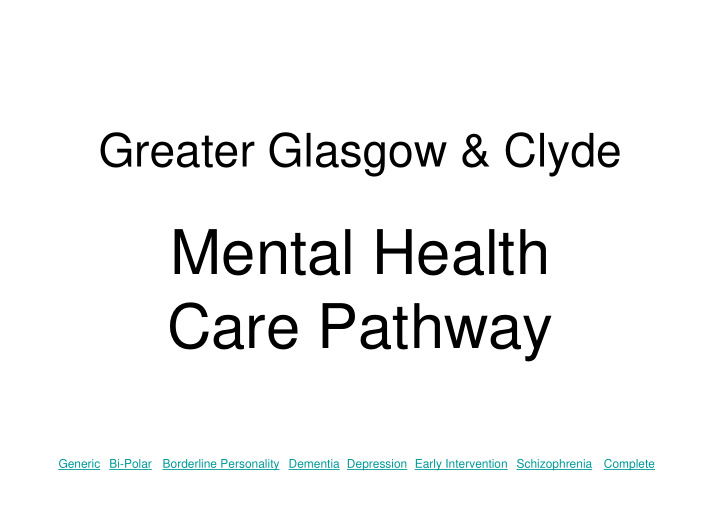 mental health care pathway