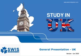 STUDY IN  General Presentation - UK Version  Jan 2020  Map of The United Kingdom Points for