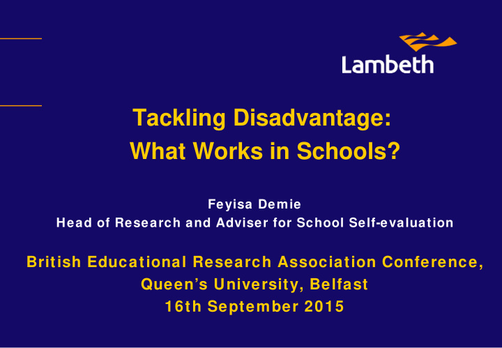 tackling disadvantage what works in schools
