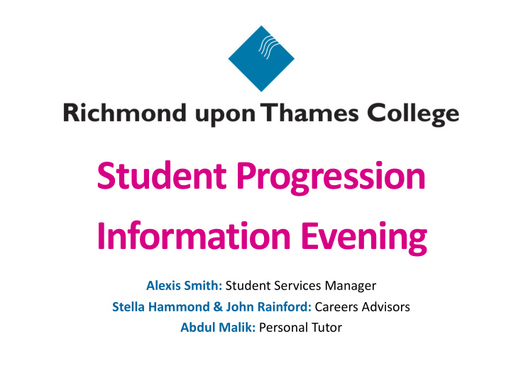 student progression information evening