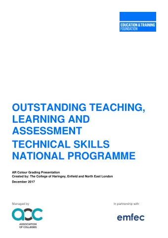 OUTSTANDING TEACHING,  LEARNING AND  ASSESSMENT  TECHNICAL SKILLS  NATIONAL PROGRAMME  AR Colour