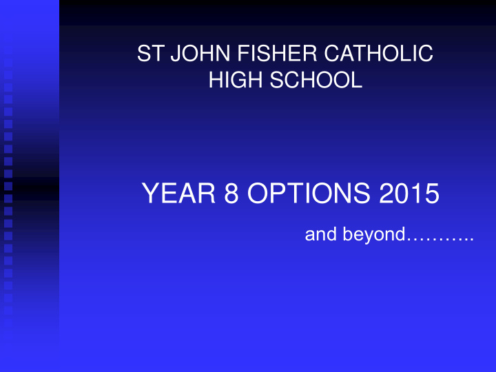 year 8 options 2015