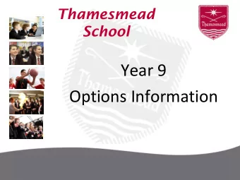 Year 9  Options Information  What are we going to cover?  Subjects your child must study