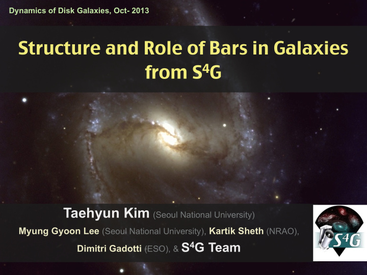 structure and role of bars in galaxies from s 4 g