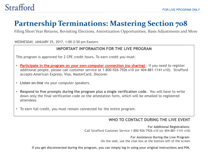 partnership terminations mastering section 708