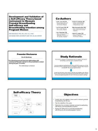 Co-Authors  a Self-efficacy Theory-based  Instrument to Measure  Linda L. Knol, PhD, RD