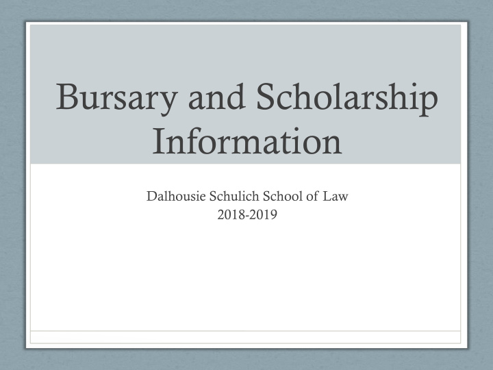 bursary and scholarship