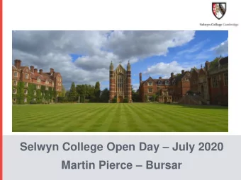 Martin Pierce  Bursar  Agenda 1. What does a Bursar do anyway?  2. Finances  3.