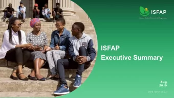 ISFAP  Executive Summary  Aug  2019  W W W . I S F A P. C O . Z A  Timeline of events  Timeline of