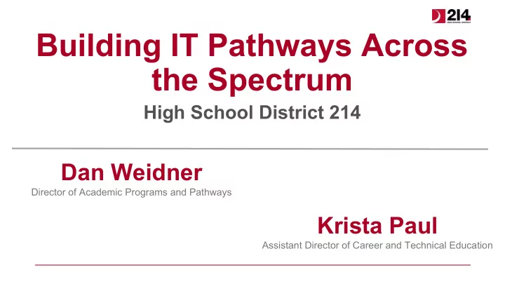 building it pathways across the spectrum