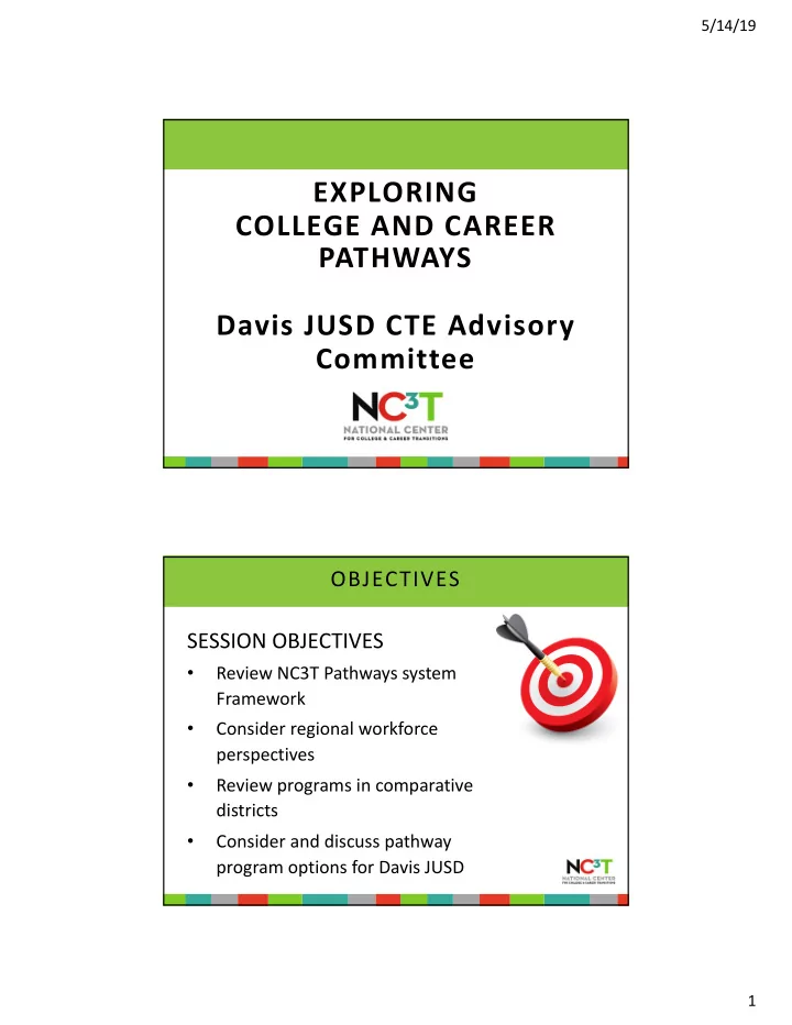 exploring college and career pathways davis jusd cte