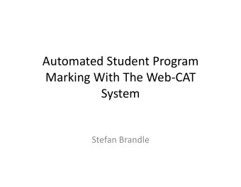 AutomatedStudentProgram  MarkingWithTheWebCAT  System
