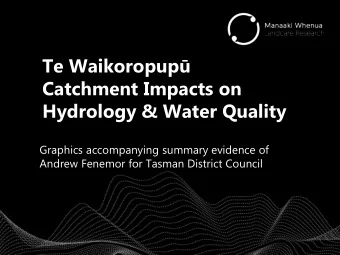 Catchment Impacts on  Hydrology &amp; Water Quality  Graphics accompanying summary evidence of