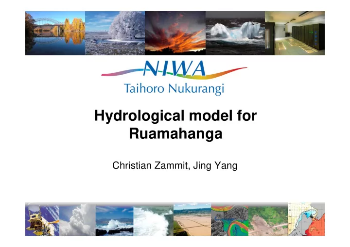 hydrological model for ruamahanga
