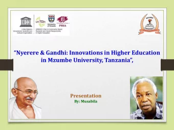 in Mzumbe University, Tanzania,  Presentation  By: Musabila Mzumbe University  Establishment