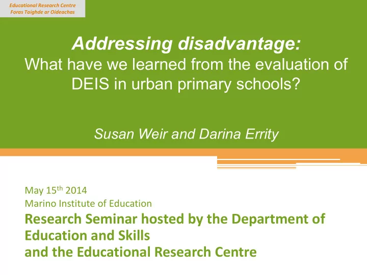 addressing disadvantage