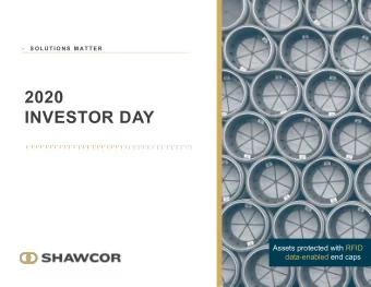2020  INVESTOR DAY  Assets protected with RFID  data-enabled end caps  KEY FOUNDATIONAL ELEMENTS