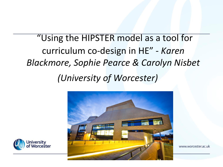 using the hipster model as a tool for