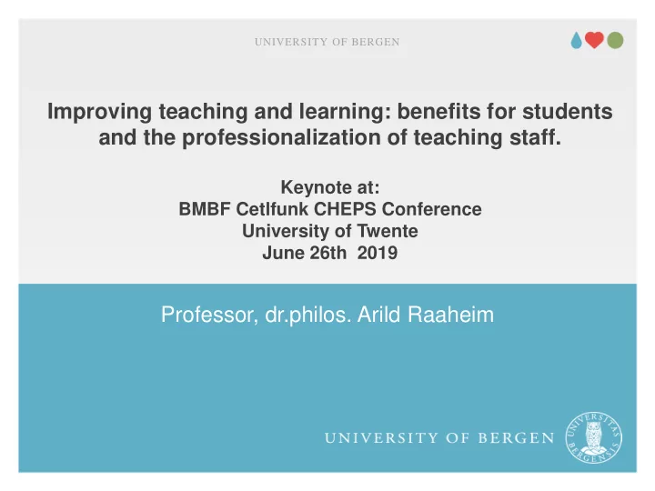 improving teaching and learning benefits for students and