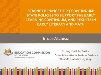 Bruce Atchison  Strong Start Kentucky  Prichard Committee for Academic Excellence  Thursday January
