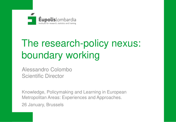the research policy nexus