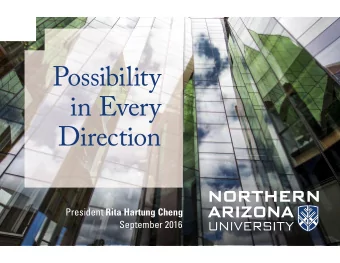 Possibility  in Every  Direction President Rita Hartung Cheng  September 2016  OVERVIEW   VISION