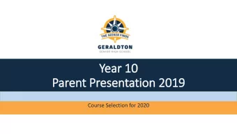 Course Selection for 2020  Welcome  Julie OMalley  Career Education Process  Cameron