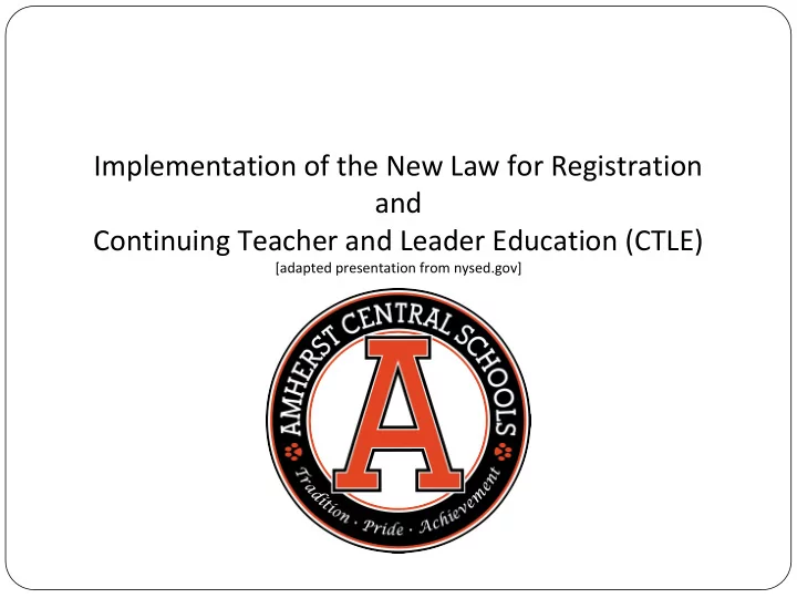 implementation of the new law for registration and