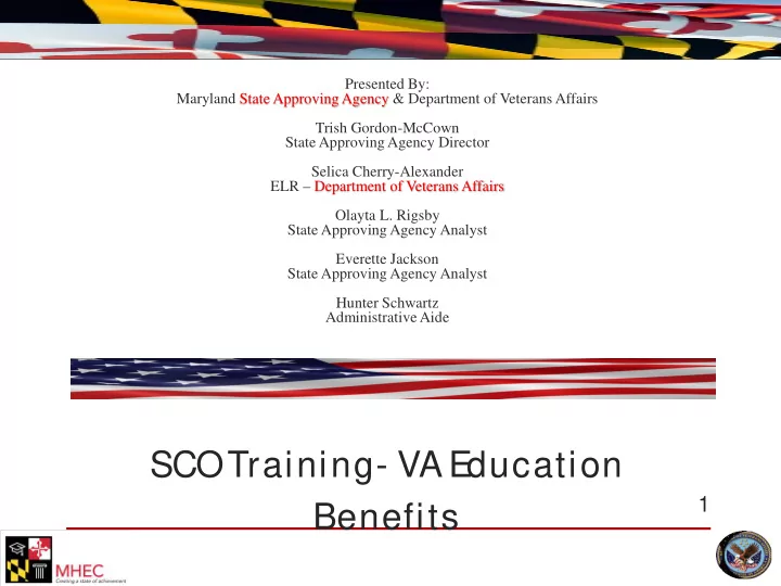 sco training va e ducation