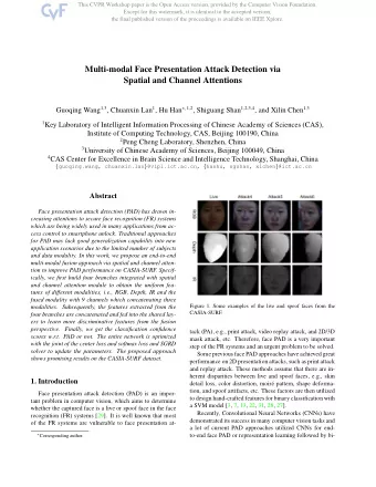 Multi-modal Face Presentation Attack Detection via  Spatial and Channel Attentions Guoqing Wang 1,3