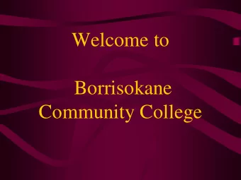 Welcome to  Borrisokane  Community College  Agenda  1.  Transition Year  2.  Leaving Certificate