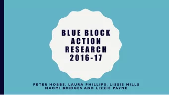 B L U E  B L O C K  A C T I O N  R E S E A R C H  2 0 1 6 - 1 7  P E T E R  H O B B S , L A U R A