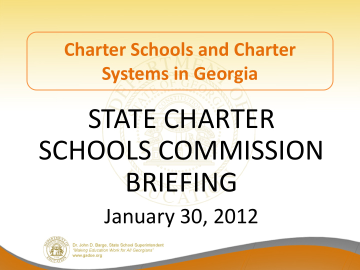 state charter schools commission briefing