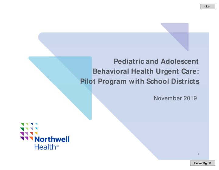 pediatric and adolescent behavioral health urgent care