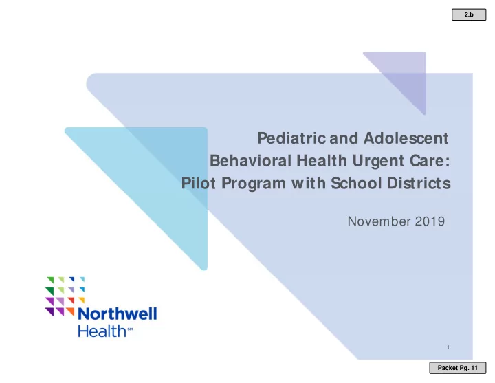 pediatric and adolescent behavioral health urgent care