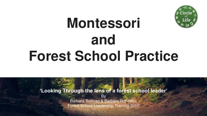 montessori and forest school practice