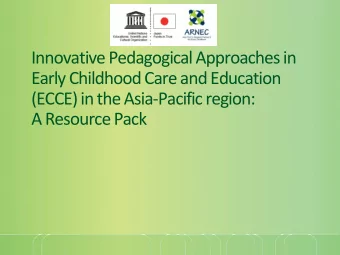 Innovative Pedagogical Approaches in  Early Childhood Care and Education  (ECCE) in the