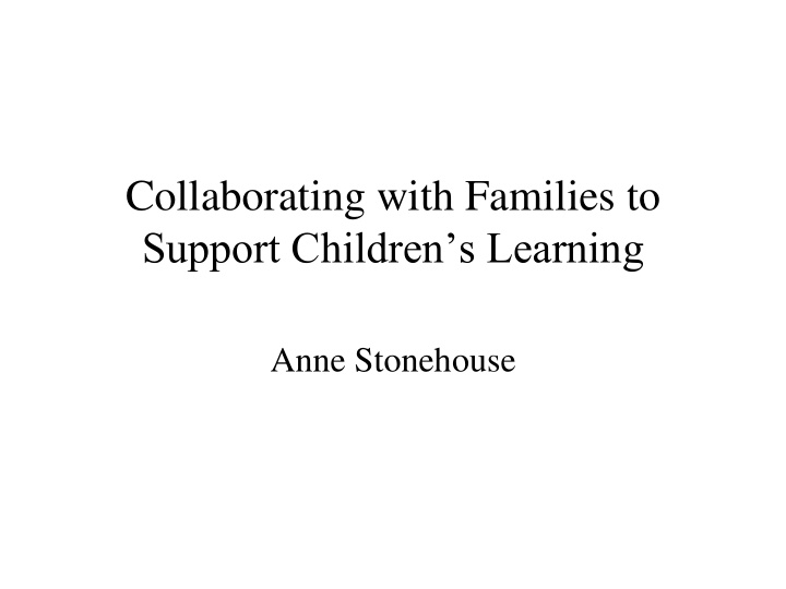 collaborating with families to