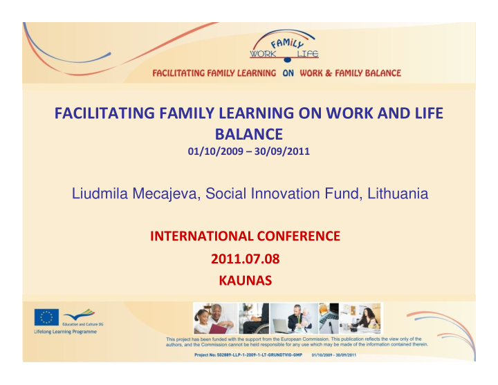 facilitating family learning on work and life balance
