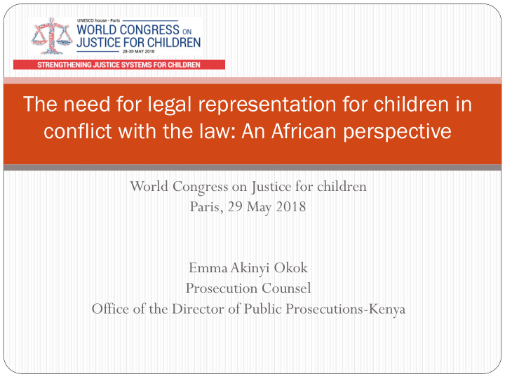 world congress on justice for children paris 29 may 2018
